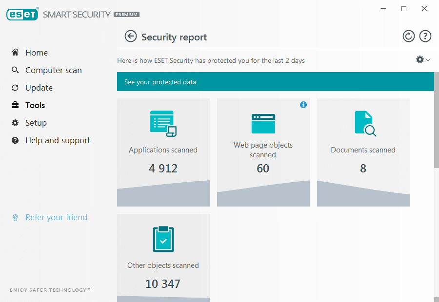 eset smart security premium interface